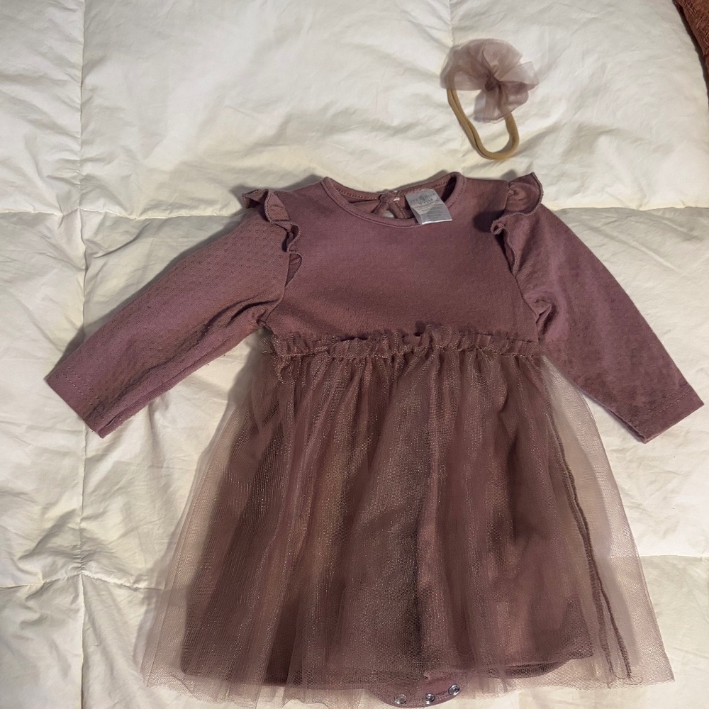 Dresss w/tulle & matching headband